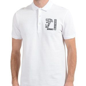 Versace Collection Men's White Logo Polo Shirt